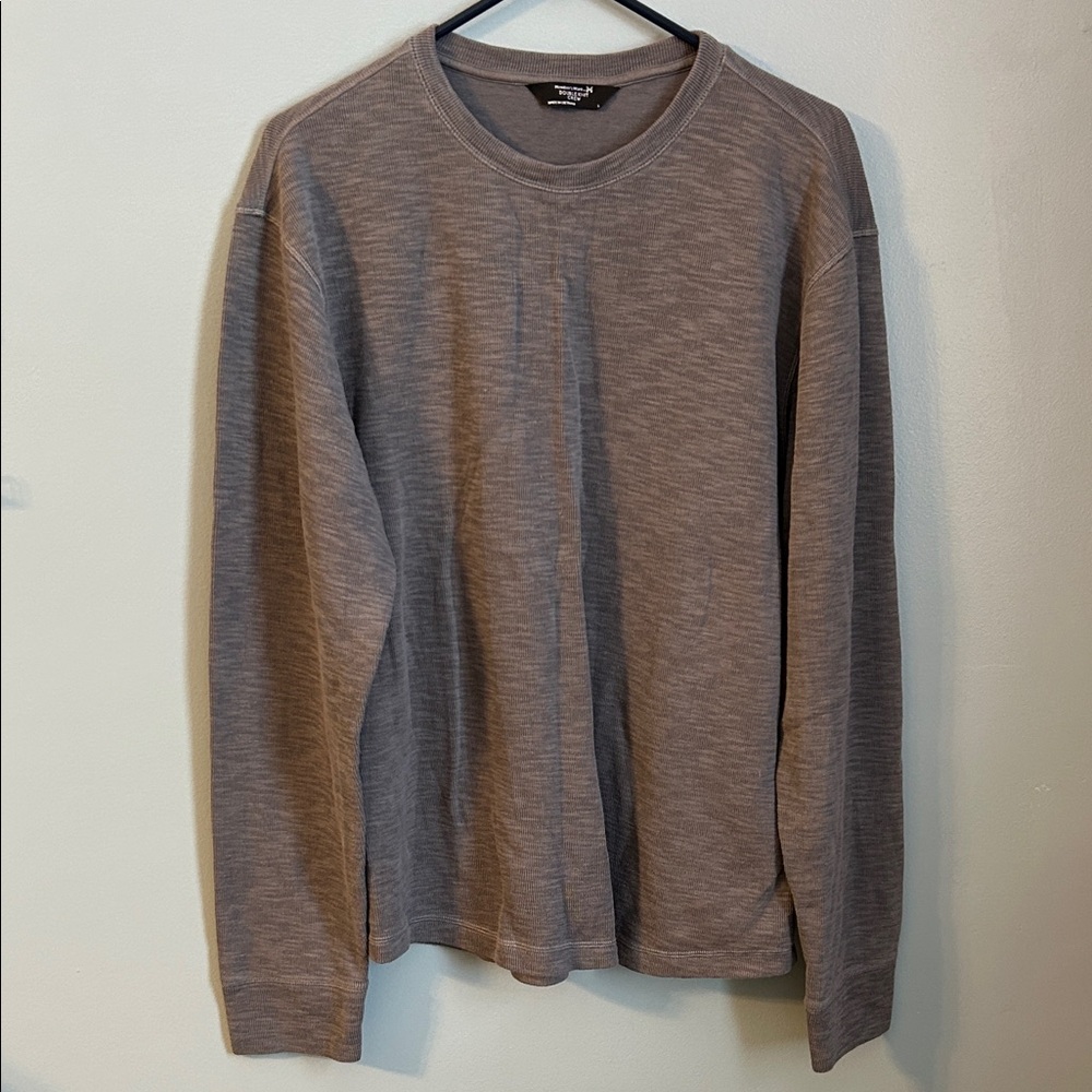 Member’s Mark Gray Double‑Knit Crew Shirt – Men’s Large, Excellent Condition